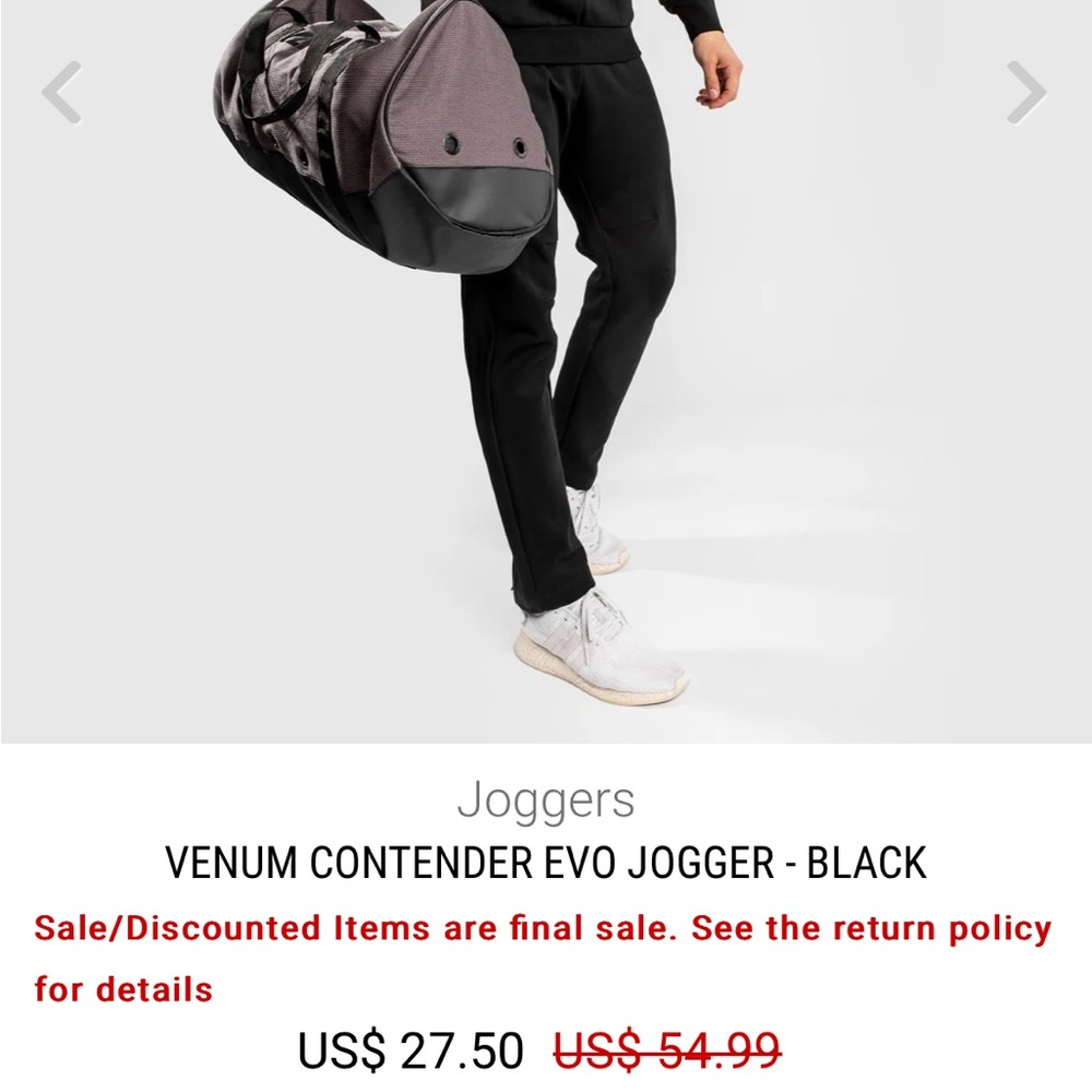 Venom MMA brand Contender joggers.  New with tags.